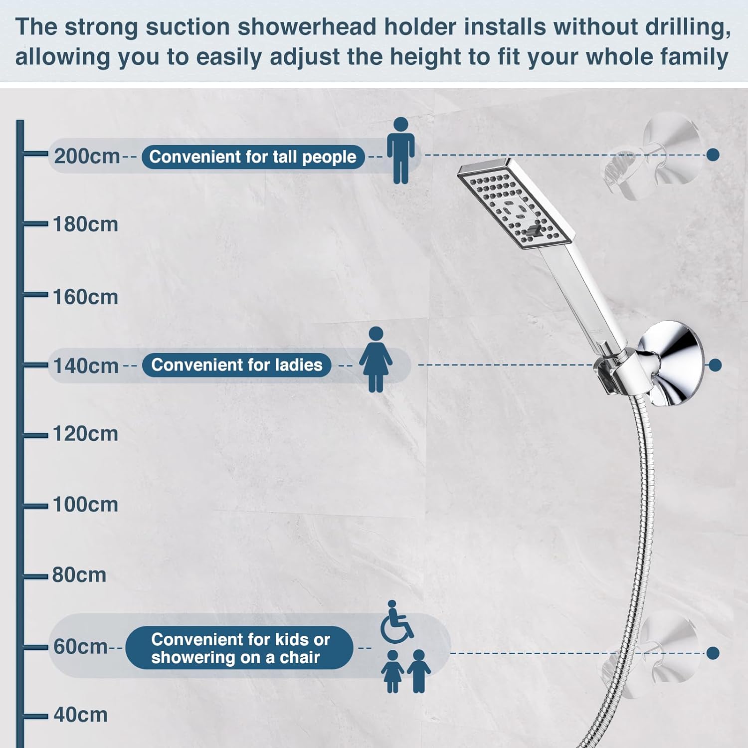Dual Shower Head-Rain Shower Head with Handheld Shower Set, Diverter