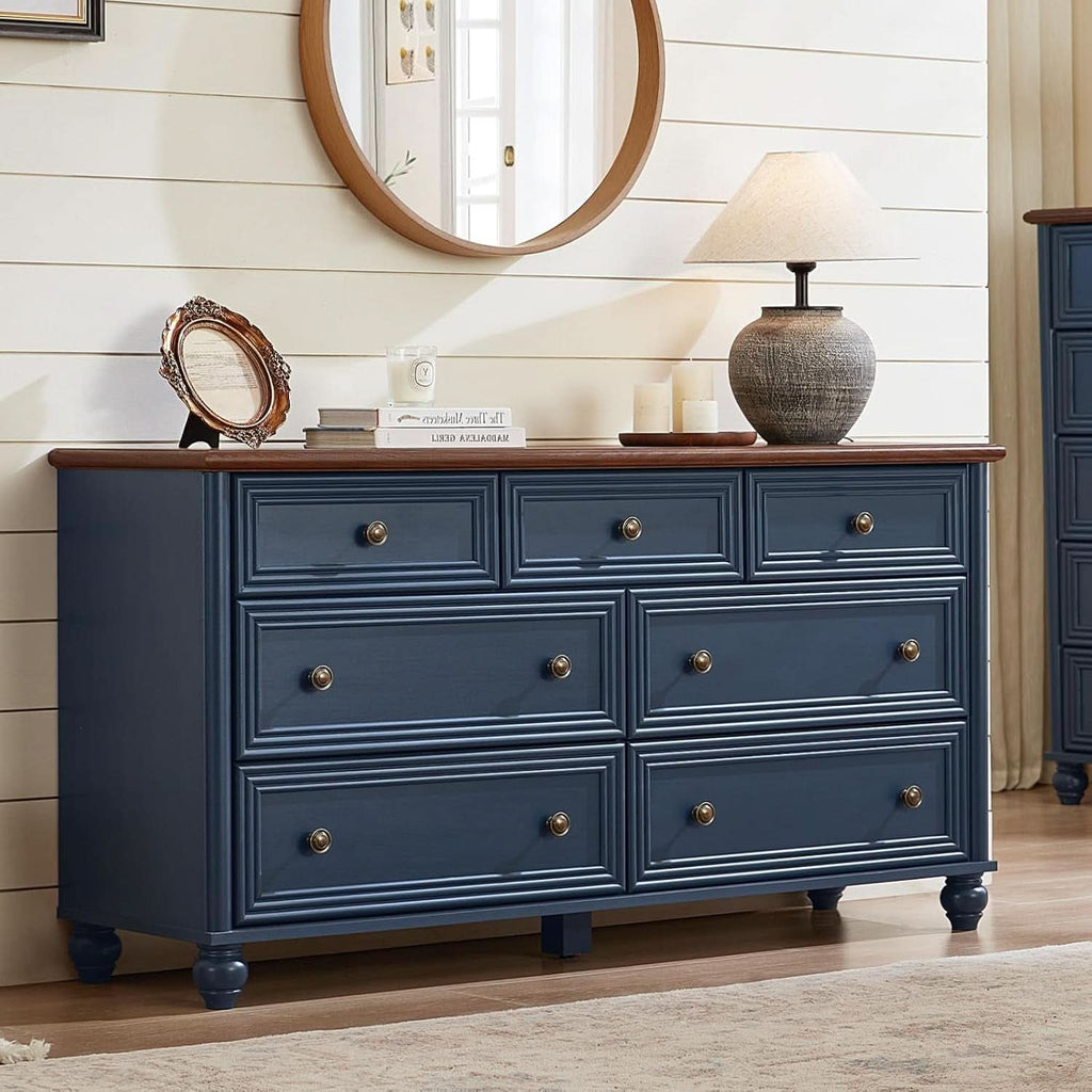 FiftyFourInch Industrial Rustic Oakwood Dresser With Drawers