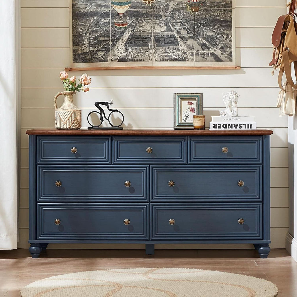 FiftyFourInch Industrial Rustic Oakwood Dresser With Drawers